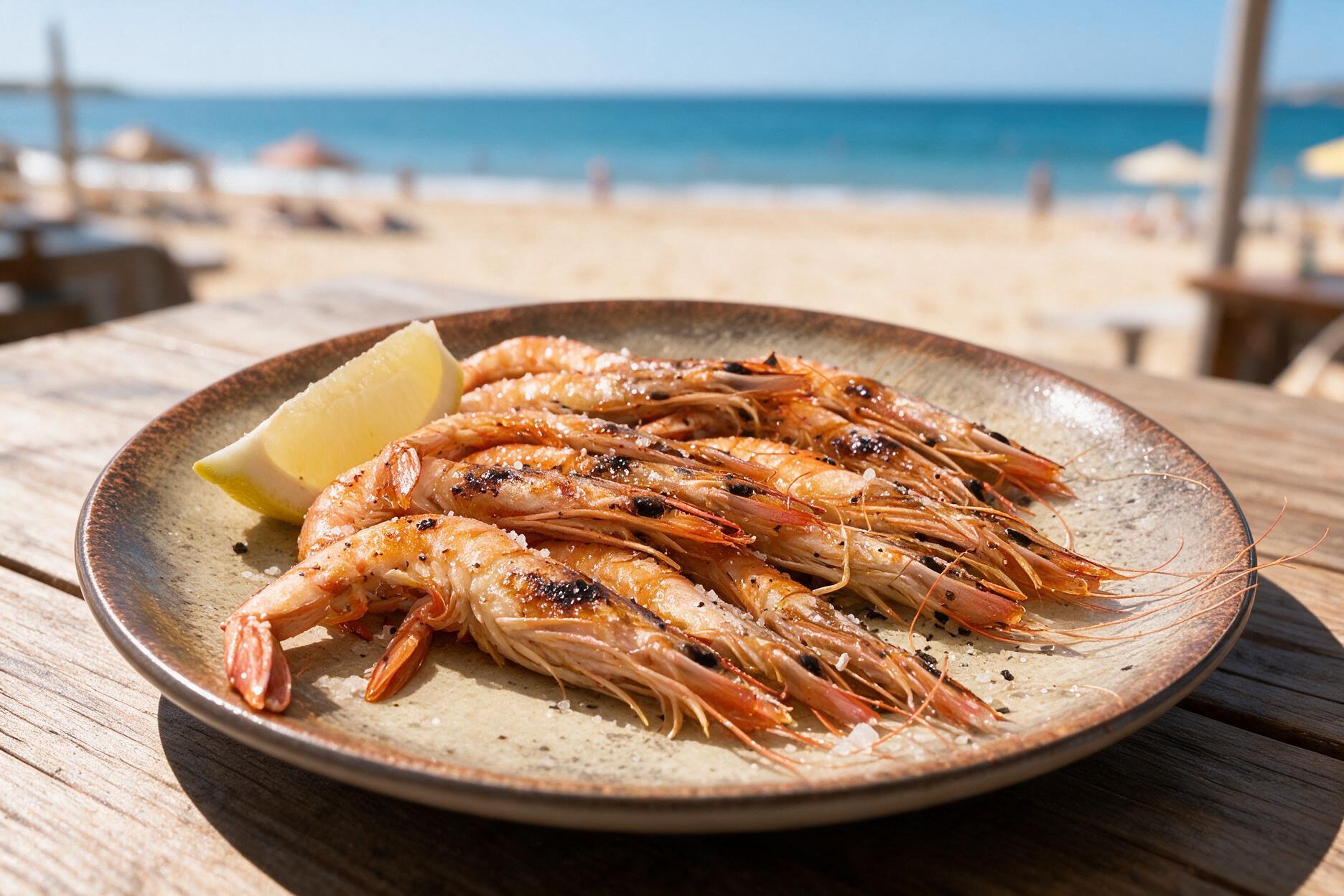 Gamba blanca a la sal con limón de La Resalá Chiringuito